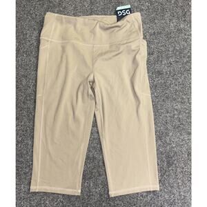 NWT DSG Women's Momentum High Rise Crop Legging Sz Med Tan Moisture Wicking